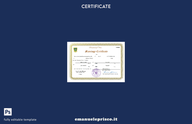 certificato di matrimonio Tuvalu in stile verificato Modello Word e PDF